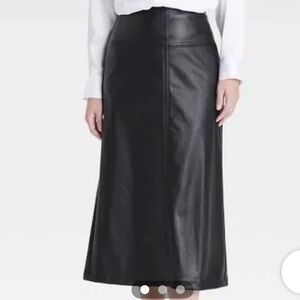 “Leather” Black Women's Skirt
